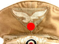 Luftwaffe Tropenschirmmütze , sogenannte "Hermann Meyer Mütze". Getragenes Stück , die Effekten original vernäht, Kopfgrösse 58