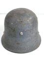 Stahlhelm Luftwaffe. Glocke aus dem 1.Weltkrieg, Innenfutter M40 original verbaut. Graublauer Originallack