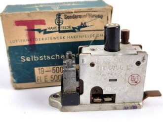 Luftwaffe Selbstschalter zur Sicherung der elektrischen Bordanlage gegen Überlastung und Kurzschluß. FL E 5000 01, ungebrauchtes Stück in der originalen Verpackung