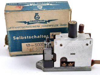 Luftwaffe Selbstschalter zur Sicherung der elektrischen Bordanlage gegen Überlastung und Kurzschluß. FL E 5000 01, ungebrauchtes Stück in der originalen Verpackung