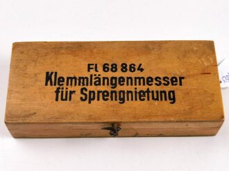 Luftwaffe "Klemmlängenmesser für Sprengnietung Fl 68864" Optisch gut, Funktion nicht geprüft