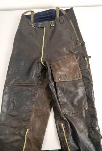 Luftwaffe, braune Lederhose für Jagdflieger ( sogenannte Reichsverteidigungshose ).