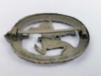 Deutsches Reiterabzeichen in Silber Buntmetall, Versilberung noch teils erhalten, Hersteller L.Chr.Lauer, Nürnberg- Berlin