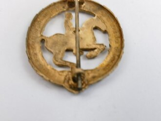 Deutsches Reiterabzeichen in Gold, Vergoldung nahezu komplett erhalten, Hersteller Steinhauer & Lück, Lüdenscheid