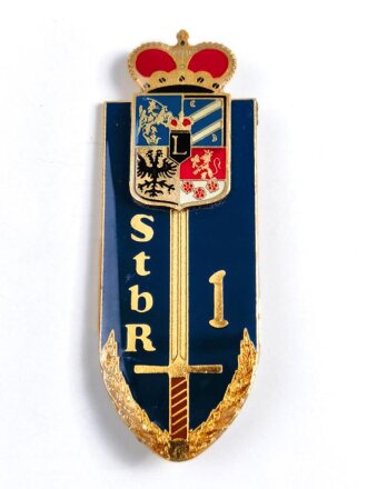 Österreich, Truppenkörperabzeichen Bundesheer " Stabsregiment 1 " Breite 3 cm und höhe 8,2 cm, Rückseitig Klebereste