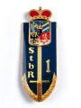 Österreich, Truppenkörperabzeichen Bundesheer " Stabsregiment 1 " Breite 3 cm und höhe 8,2 cm, Rückseitig Klebereste