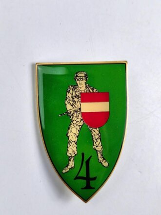Österreich, Truppenkörperabzeichen Bundesheer " Jäger- Regiment 4 " Breite 4 cm und höhe 6,1 cm