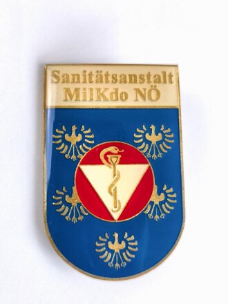 Österreich, Truppenkörperabzeichen Bundesheer " Sanitätsanstalt Militärkommando Niederösterreich " 43 x 66m.