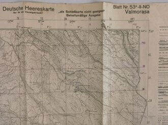 Deutsche Heereskarte "Valmorasa" Italien, Maße 45 x 50 cm, datiert 1944, ungebraucht