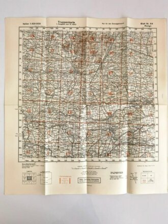 Deutsche Heereskarte "Rovigo" Italien, Maße 45 x 50 cm, datiert 1944, ungebraucht