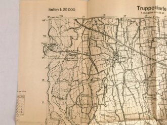 Deutsche Heereskarte "Pandino"  Italien, Maße 45 x 50 cm, datiert 1944, ungebraucht