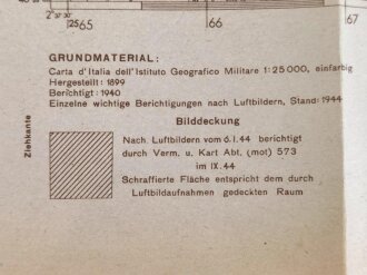 Deutsche Heereskarte "Rudiano"   Italien, Maße 50 x 56 cm, datiert 1944, ungebraucht