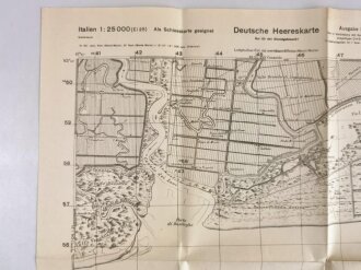 Deutsche Heereskarte "Foce del Tagliamento"   Italien, Maße 50 x 56 cm, datiert 1944, ungebraucht