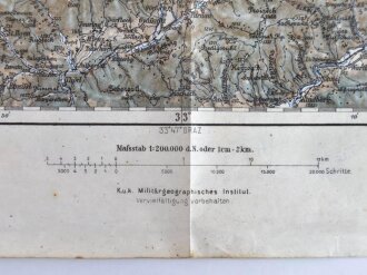 Österreich k.u.k. Landkarte " St.Pölten" Militärgeographisches Institut, Maße 46 x 64cm