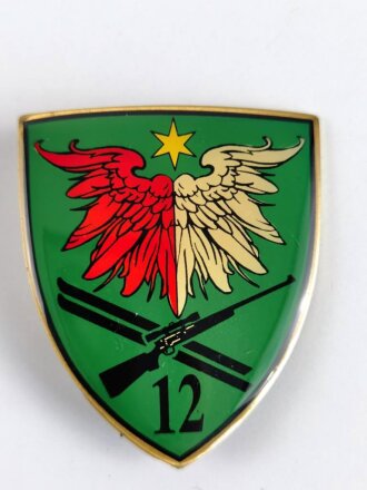 Österreich, Truppenkörperabzeichen Bundesheer  " Jägerbataillon 12",  Maße 45 x 60 mm