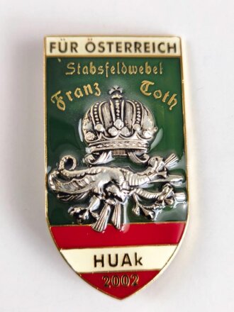 Österreich, Heeresunteroffiziersakademie " HUAk" Abzeichen Unteroffizierslehrgang 2002