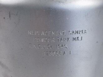 U.S.Navy 1945 dated "Replacement sample Powder Tank MKI" Very good condition