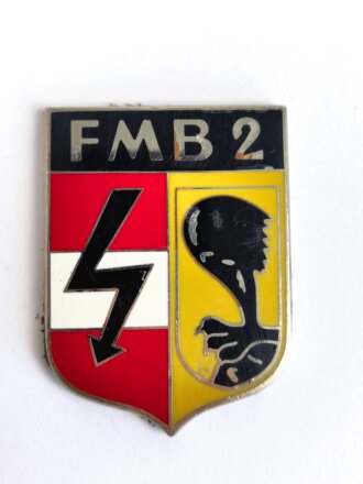 Österreich, Truppenkörperabzeichen Bundesheer  " Fernmeldebataillon 2 ",  Maße 44 x 60 mm, Rückseitig mit Kleberesten