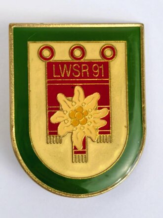 Österreich, Truppenkörperabzeichen Bundesheer  " Landwehrstammregiment 91 ",  Maße 43 x 54 mm