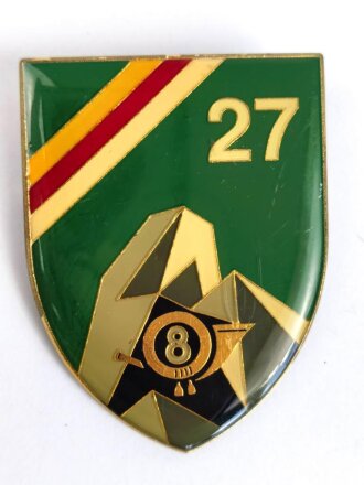 Österreich, Truppenkörperabzeichen Bundesheer  " Jägerbataillon 27 ",  Maße 50 x 66 mm