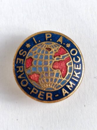 Österreich, "International Police Association " Mitgliedsabzeichen Internationale Polizeivereinigung , Kopflochausführung 18mm