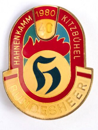 Österreich, Abzeichen Hahnenkamm 40 ( 1980 ) Kitzbühel " Bundesheer "  Maße 34 x 43 mm