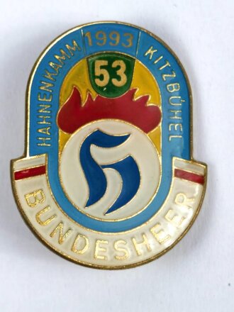 Österreich, Abzeichen Hahnenkamm 53 ( 1993 ) Kitzbühel " Bundesheer "  Maße 34 x 43 mm