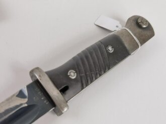 Seitengewehr M84/98 für K98 der Wehrmacht. Nummerngleiches,  getragenes Stück. Hersteller Hörster 1938