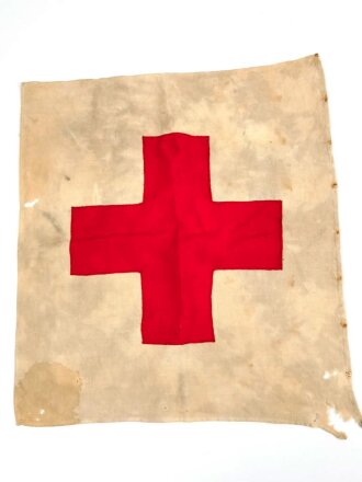 Rot Kreuz Fahne, Maße 50 x 55cm, Herkunft unbekannt