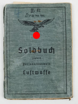 Soldbuch Luftwaffe, ausgestellt am 25.September 1940 bei...