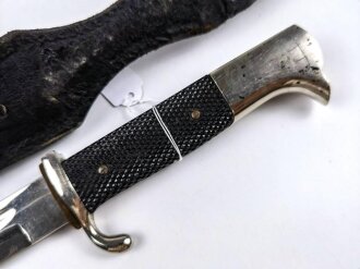 Extraseitengewehr KS98 Wehrmacht im Lacklederkoppelschuh. Saubee Klinge von Hörster Solingen. Scheide Originallack
