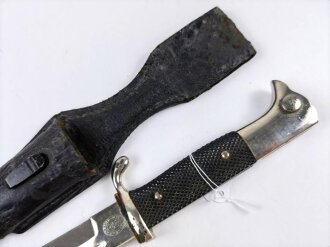 Extraseitengewehr KS98 Wehrmacht im Lacklederkoppelschuh. Saubee Klinge von Hörster Solingen. Scheide Originallack