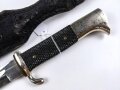 Extraseitengewehr KS98 Wehrmacht im Lacklederkoppelschuh. Saubee Klinge von Hörster Solingen. Scheide Originallack