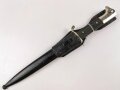 Extraseitengewehr KS98 Wehrmacht im Lacklederkoppelschuh. Saubee Klinge von Hörster Solingen. Scheide Originallack