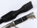Extraseitengewehr KS98 Wehrmacht im Lacklederkoppelschuh. Saubee Klinge von Hörster Solingen. Scheide Originallack