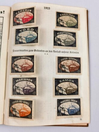 "Dokumente aus Deutschlands schönsten und schwersten Tagen" Broschüre mit 36 Seiten, um etwa 1924. Alle Marken vorhanden