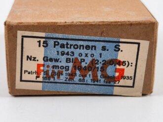 Patronenschachtel Wehrmacht für 15 Patronen " Für MG" datiert 1943