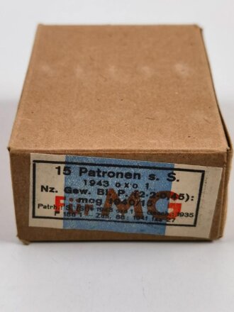 Patronenschachtel Wehrmacht für 15 Patronen " Für MG" datiert 1943