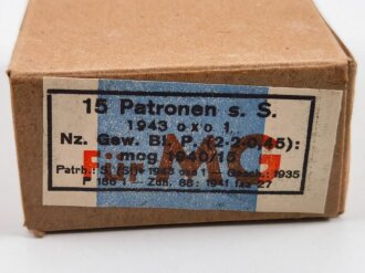 Patronenschachtel Wehrmacht für 15 Patronen " Für MG" datiert 1943