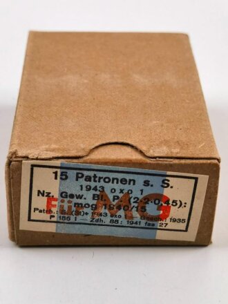 Patronenschachtel Wehrmacht für 15 Patronen " Für MG" datiert 1943