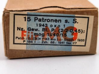 Patronenschachtel Wehrmacht für 15 Patronen " Für MG" datiert 1943