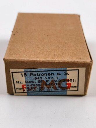 Patronenschachtel Wehrmacht für 15 Patronen " Für MG" datiert 1943
