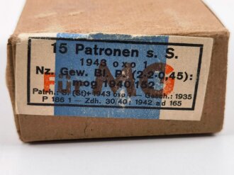 Patronenschachtel Wehrmacht für 15 Patronen " Für MG" datiert 1943