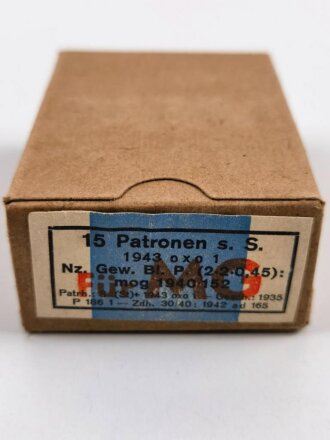 Patronenschachtel Wehrmacht für 15 Patronen " Für MG" datiert 1943