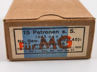 Patronenschachtel Wehrmacht für 15 Patronen " Für MG" datiert 1943