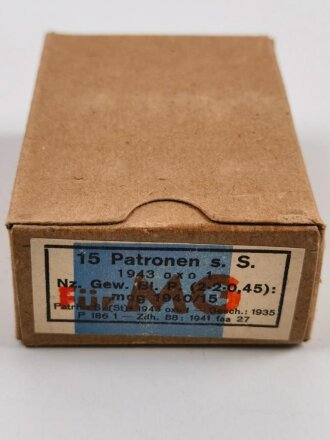 Patronenschachtel Wehrmacht für 15 Patronen " Für MG" datiert 1943