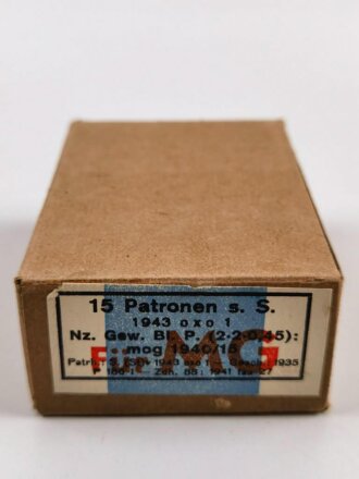 Patronenschachtel Wehrmacht für 15 Patronen "...