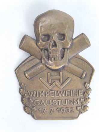 Österreich, Blechabzeichen "Heimwehr Wimpelweihe Gausturm 17.7.1932" Hersteller Schwertner Graz Eggenberg