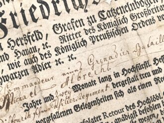 Hessen, Militärabschied eines Angehörigen der Kontinentalarmee im Amerikanischen Unabhängigkeitskrieg 1775-1783.