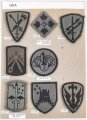 U.S. Army, Sammlung Ärmelabzeichen der 4 th. Infanterie Division, auf Karton getackert